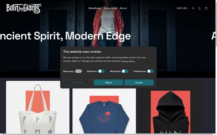 Screenshot of bornbygiants.com