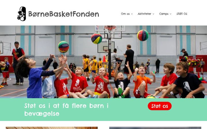 Screenshot of bornebasketfonden.dk
