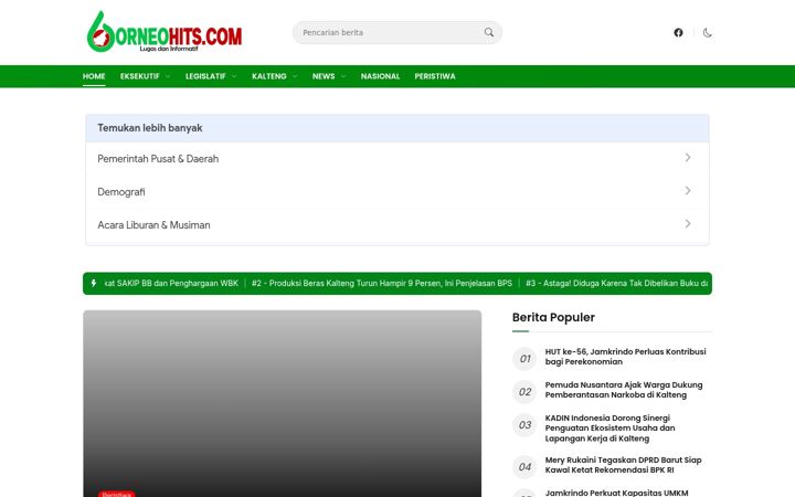 Skärmbild av borneohits.com