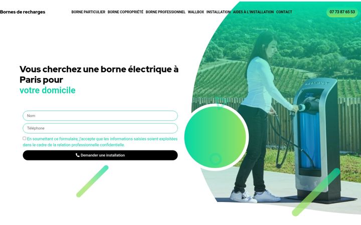 Screenshot stránky bornes-de-recharges.fr