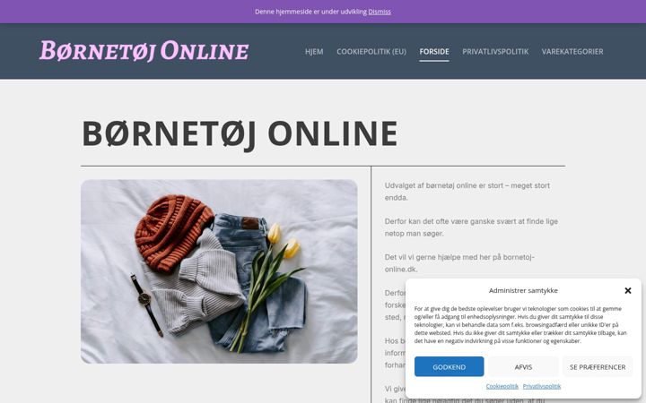 Screenshot of bornetoj-online.dk