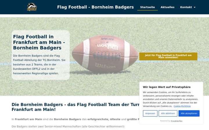 Screenshot of bornheimbadgers.de