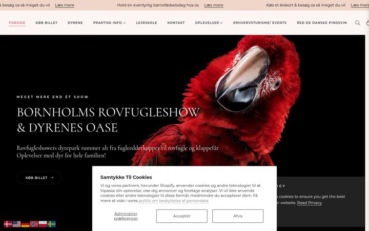 Screenshot of bornholmsrovfugleshow.dk