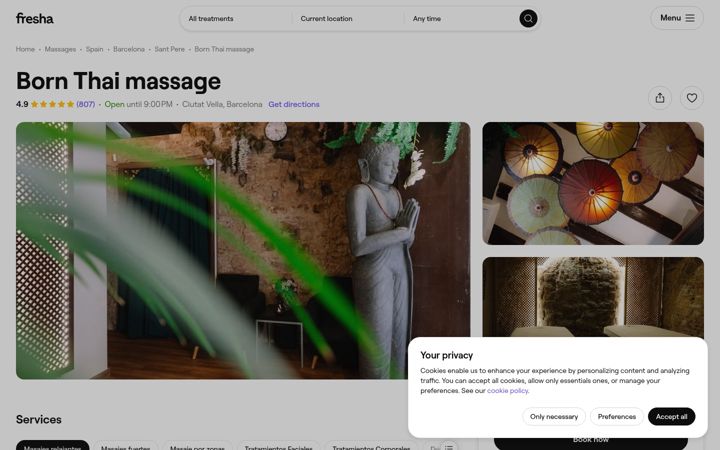 Screenshot of bornmassage.com