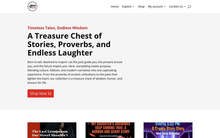 Screenshot of bornstoryteller.com