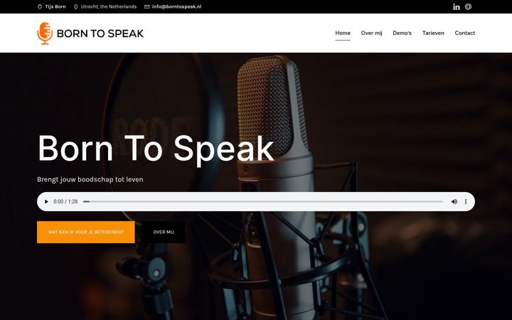 Screenshot von borntospeak.nl