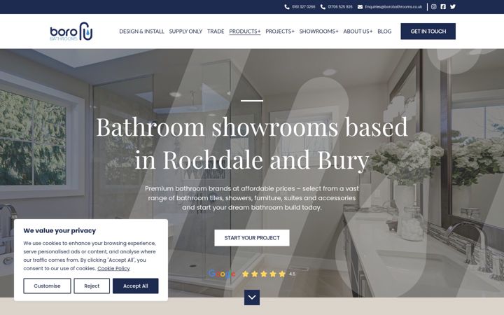 Snímek obrazovky borobathrooms.co.uk