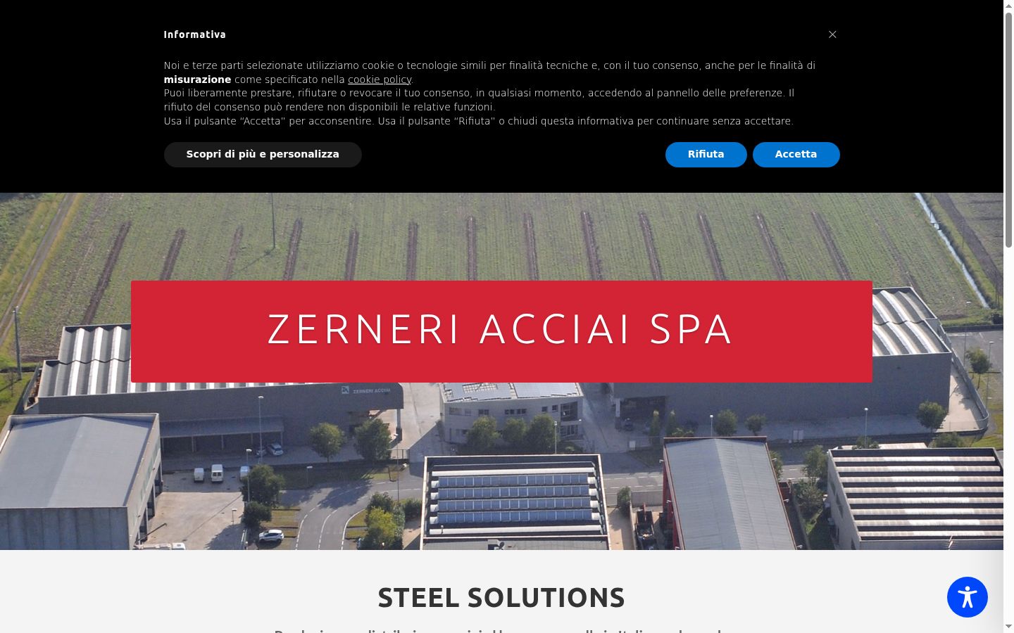 Screenshot del banner di consenso mostrato prima di qualsiasi interazione