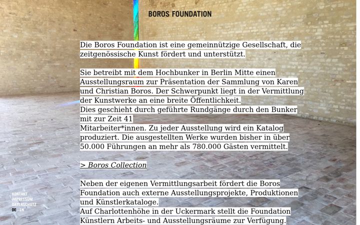 Screenshot of boros-foundation.de