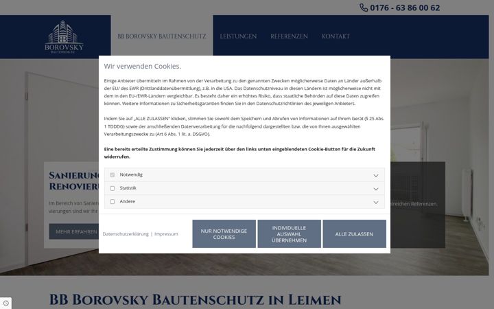 Screenshot of borovsky-bautenschutz.de
