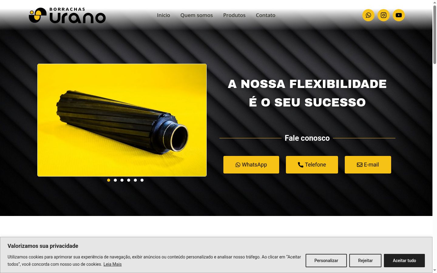 Captura de pantalla del banner de consentimiento mostrado antes de cualquier interacción
