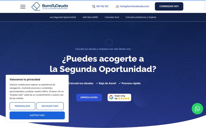 Screenshot of borratudeuda.com