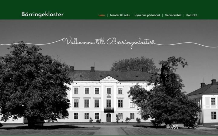 Screenshot of borringekloster.se