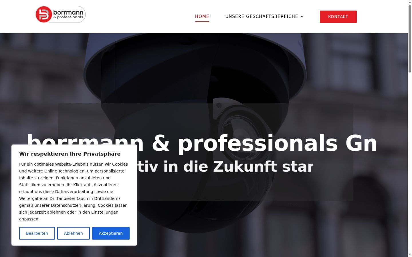 Screenshot des Einwilligungsbanners vor jeglicher Interaktion
