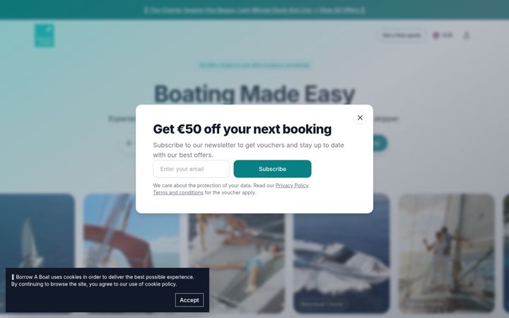 Skærmbillede af borrowaboat.com