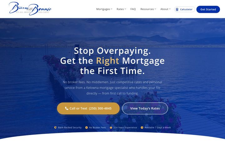 Screenshot of borrowwithbonnie.ca