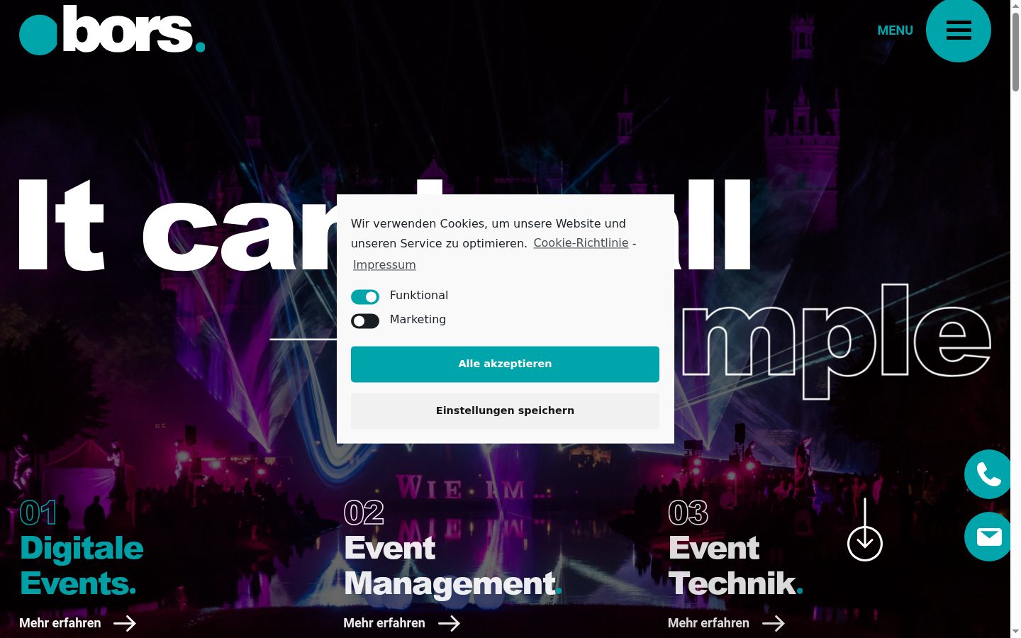 Screenshot of the consent banner shown before any interaction