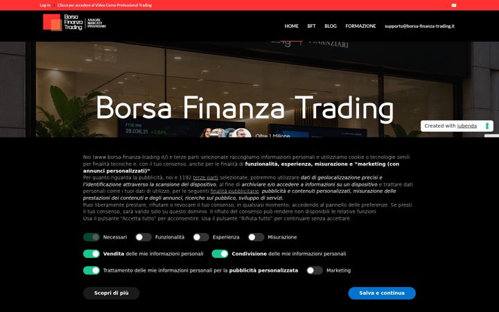 Kuvakaappaus sivustosta borsa-finanza-trading.it
