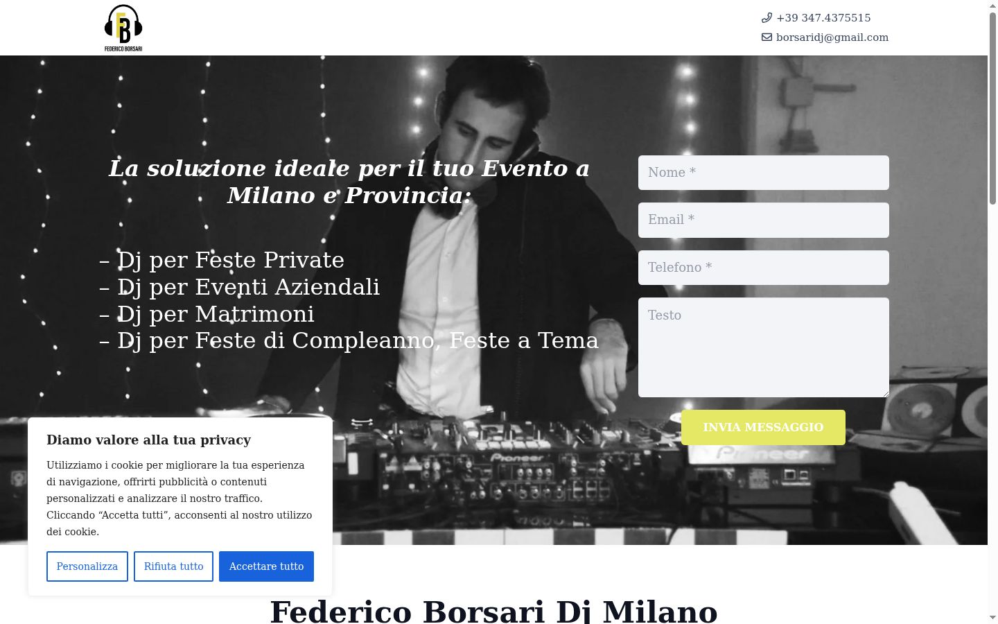 Screenshot of the consent banner shown before any interaction