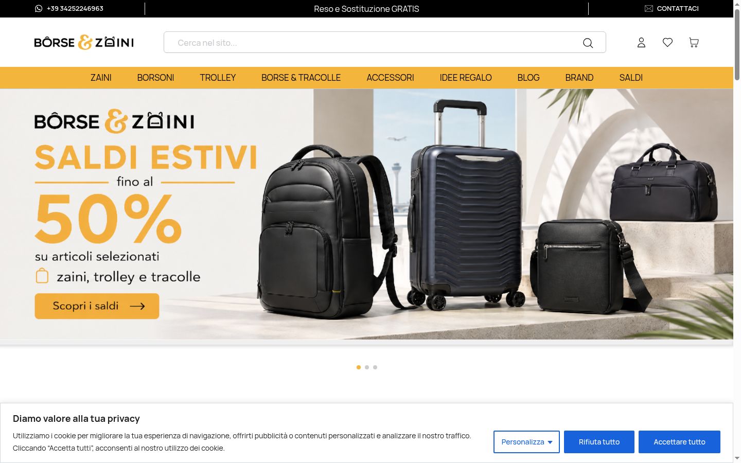 Snimka zaslona bannera za privolu prikazanog prije bilo kakve interakcije