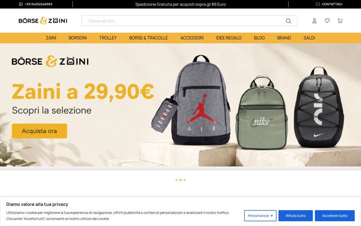 Screenshot of borsezaini.it