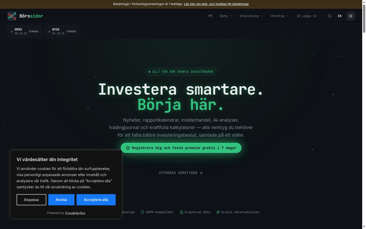 Snímka obrazovky banera súhlasu zobrazeného pred akoukoľvek interakciou
