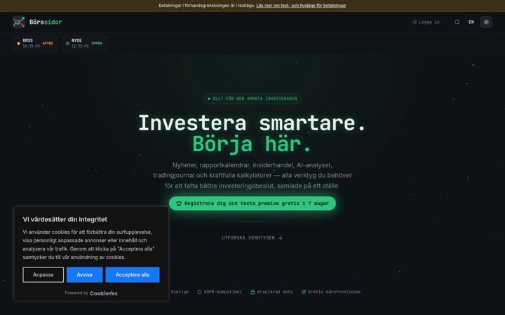 Screenshot of borssidor.se