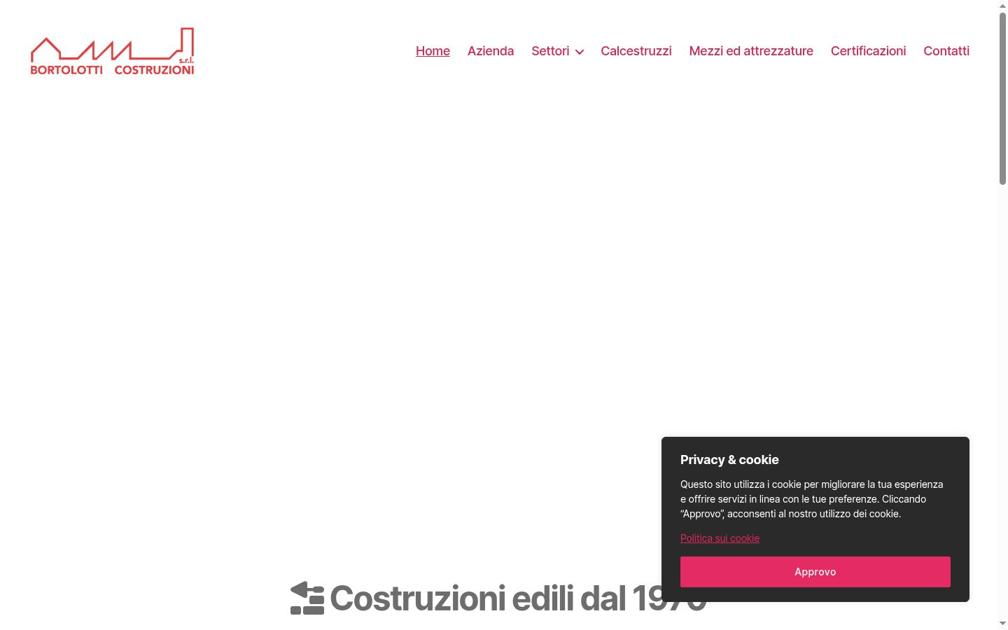 Screenshot del banner di consenso mostrato prima di qualsiasi interazione