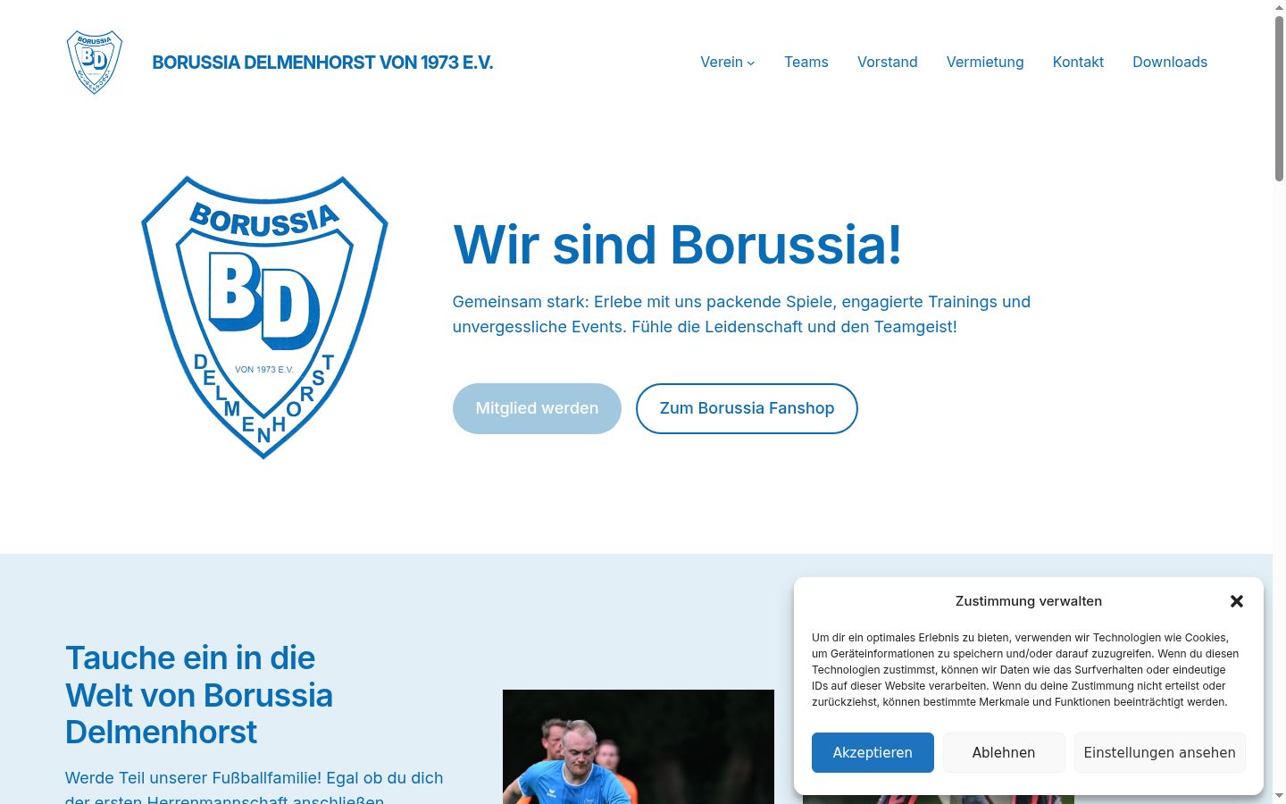 Screenshot del banner di consenso mostrato prima di qualsiasi interazione