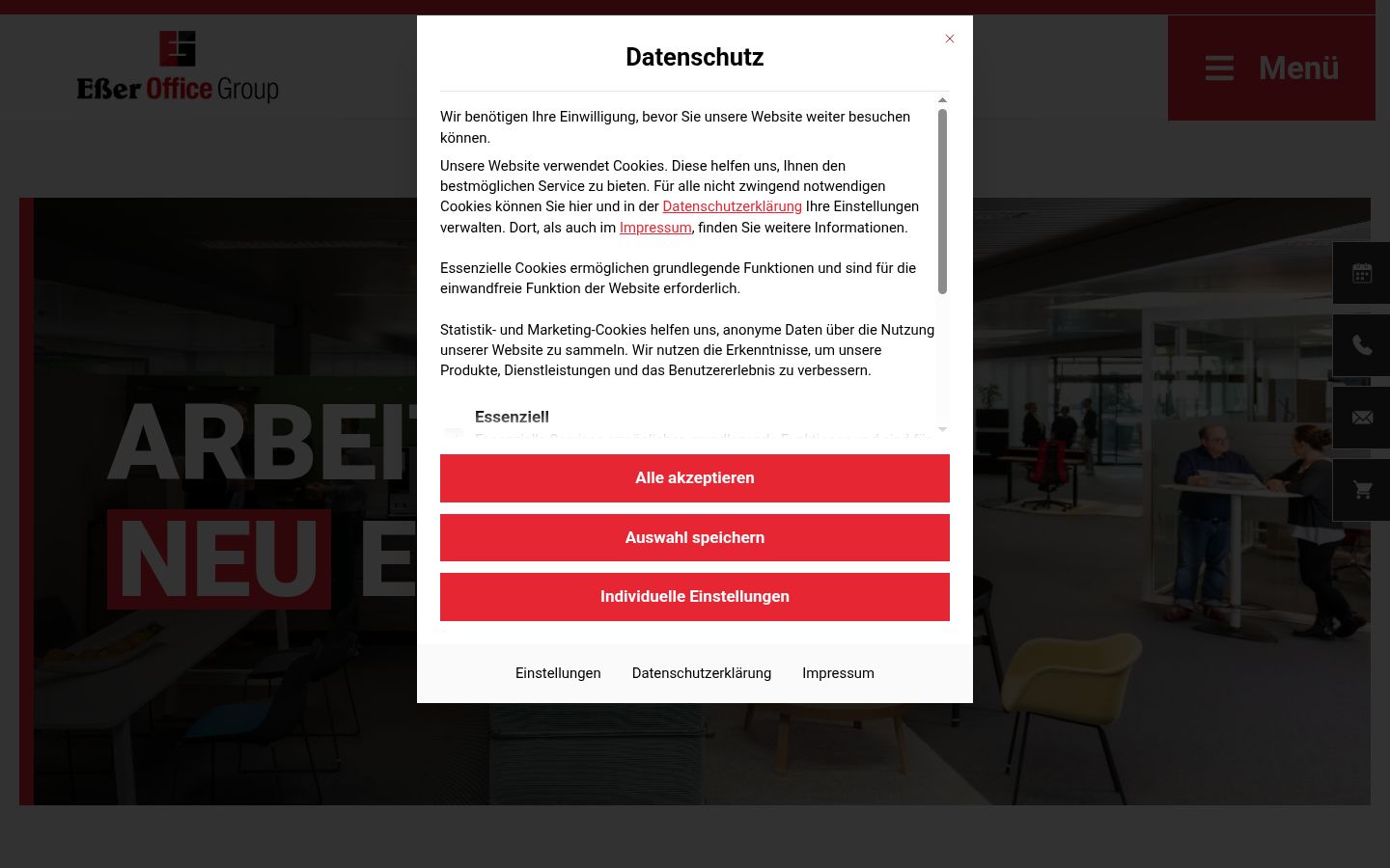 Snímka obrazovky banera súhlasu zobrazeného pred akoukoľvek interakciou