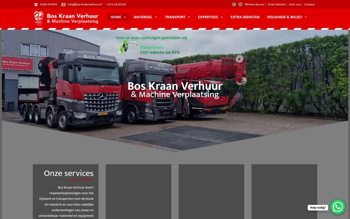 Zrzut ekranu bos-kraanverhuur.nl