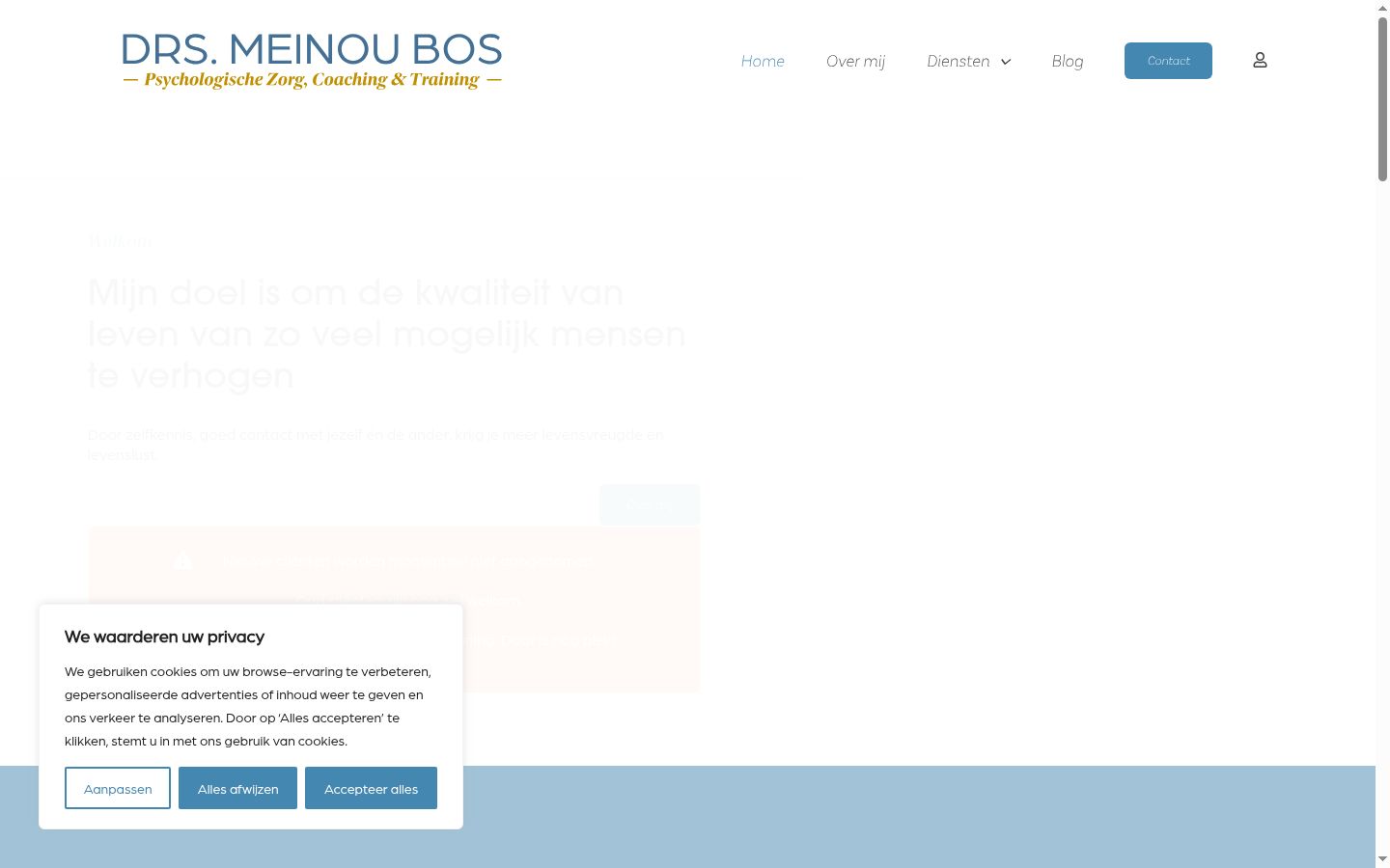 Screenshot del banner di consenso mostrato prima di qualsiasi interazione