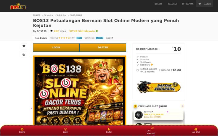 Screenshot of bos138win.com