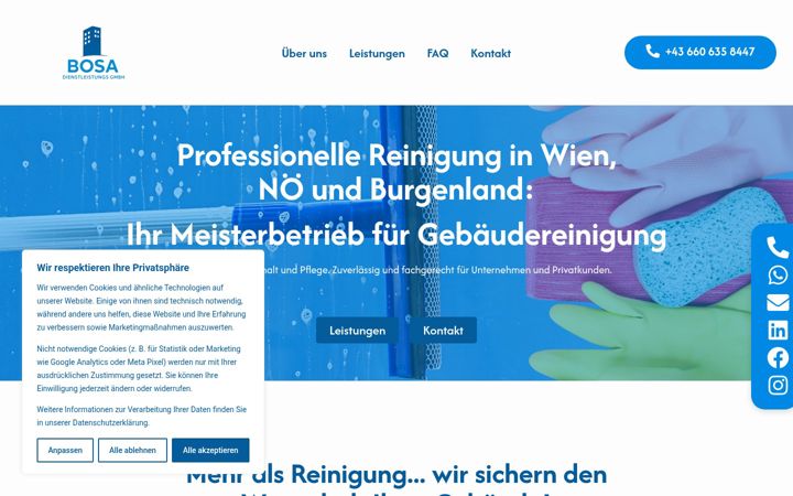 Screenshot of bosa-dienstleistungen.at