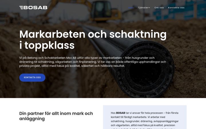 Screenshot of bosabmark.se