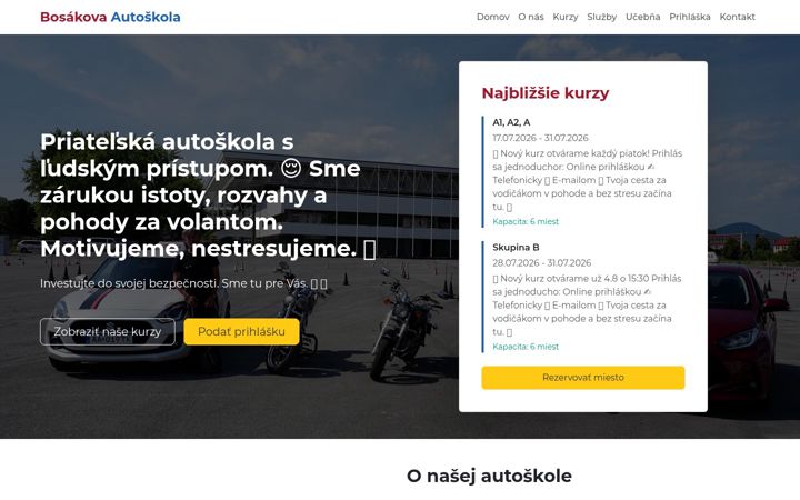 Screenshot of bosakova-autoskola.sk
