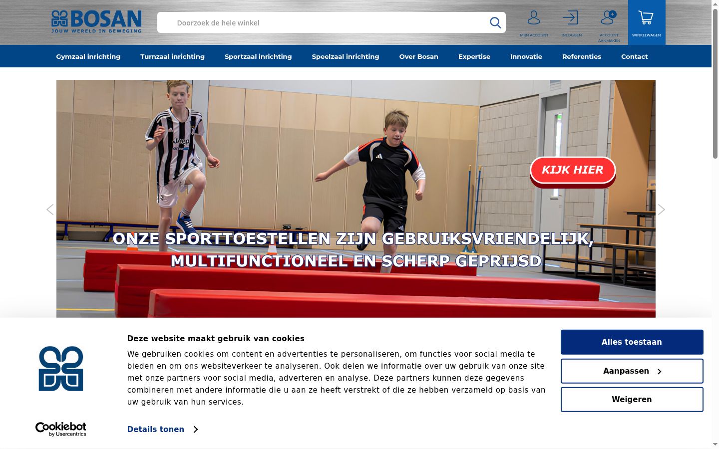 Screenshot van de toestemmingsbanner zoals getoond vóór enige interactie
