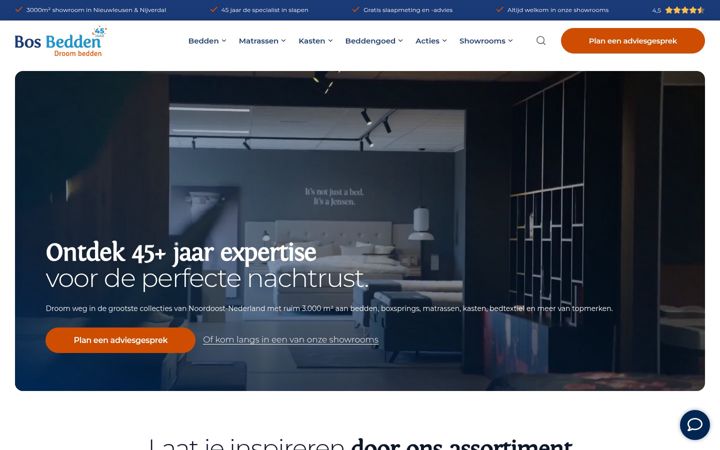 Screenshot of bosbedden.nl