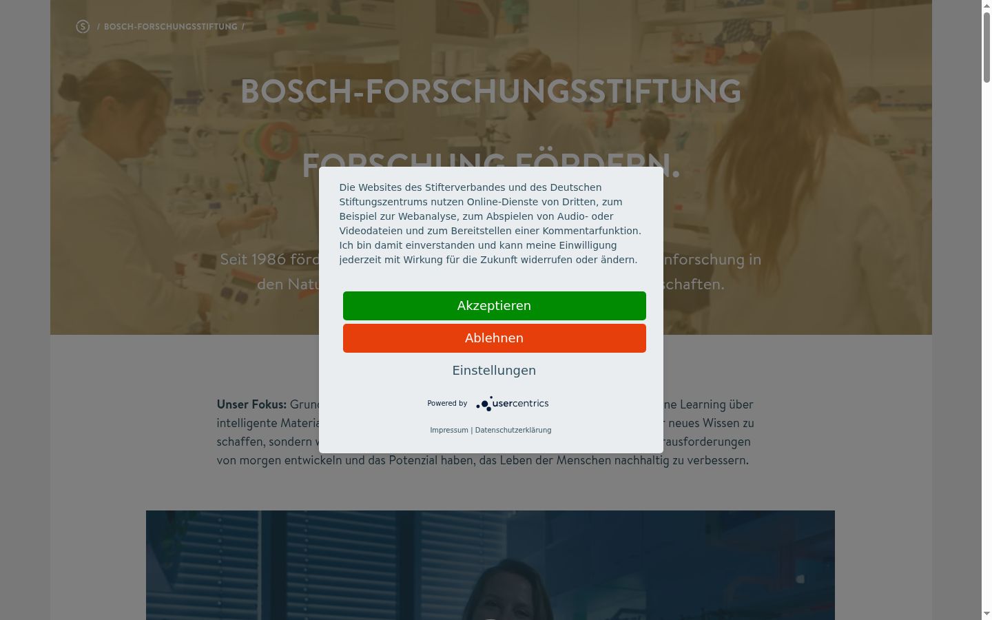 Screenshot del banner di consenso mostrato prima di qualsiasi interazione