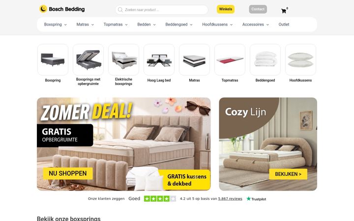 Zrzut ekranu boschbedding.nl