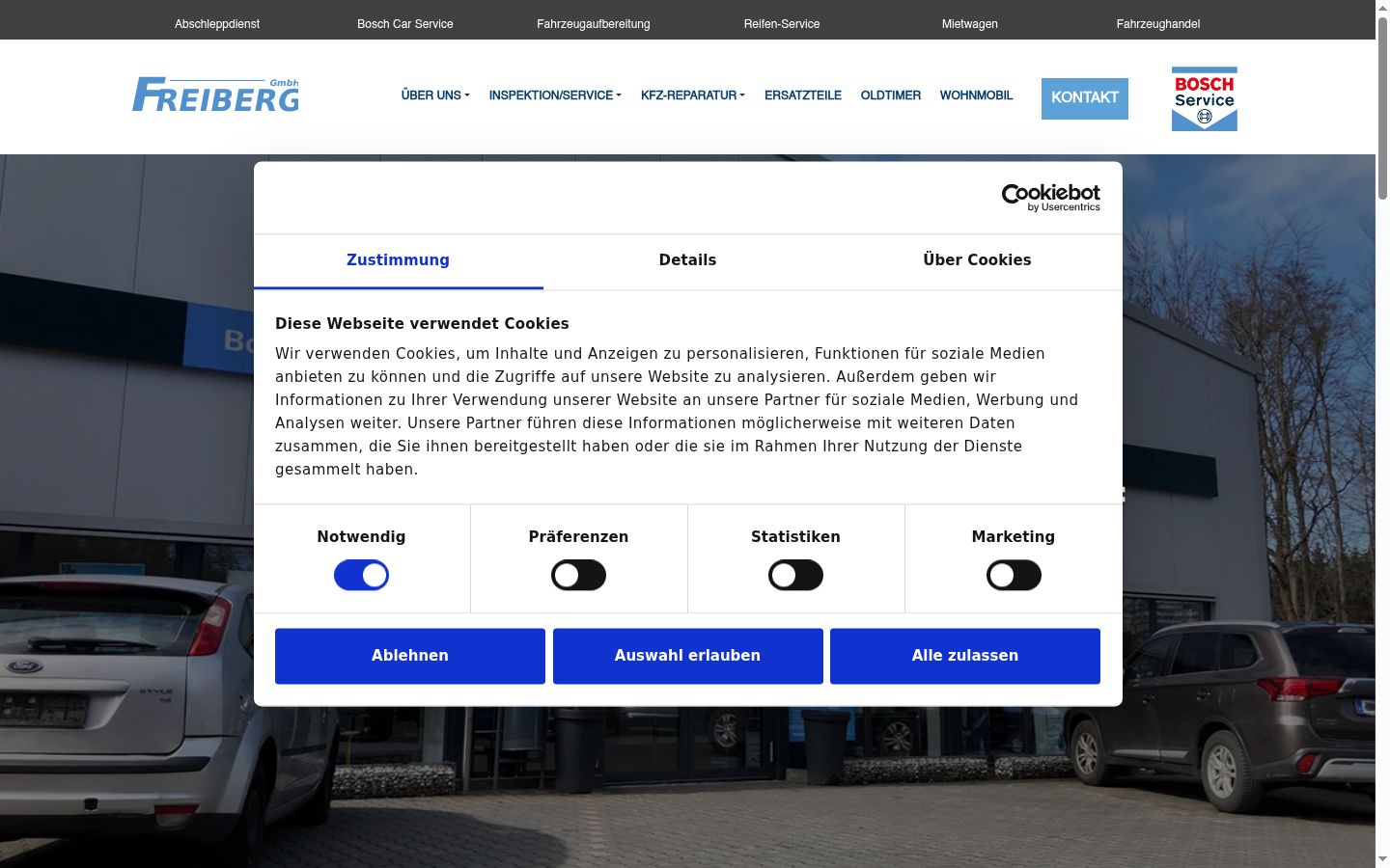 Screenshot of the consent banner shown before any interaction