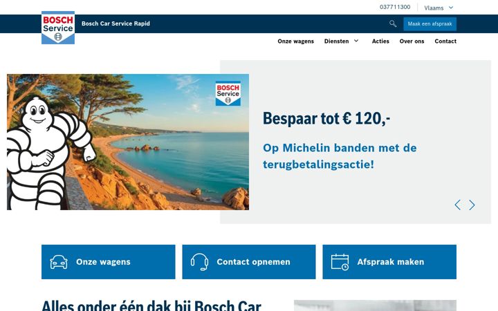 Screenshot of boschcarserviceautobedrijfrapid.be
