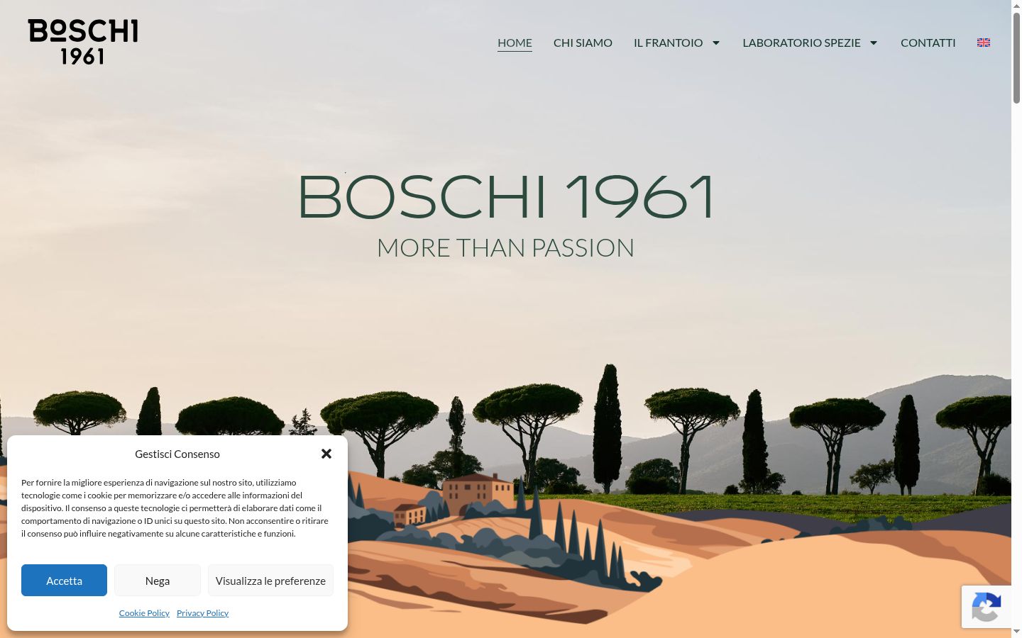 Screenshot del banner di consenso mostrato prima di qualsiasi interazione