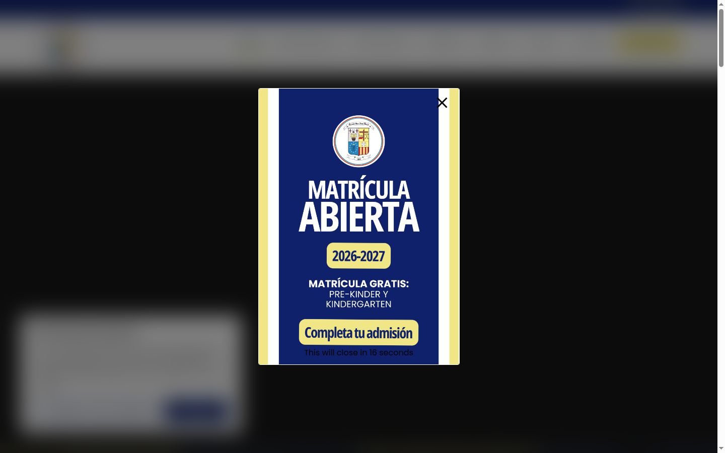 Captura de pantalla del banner de consentimiento mostrado antes de cualquier interacción