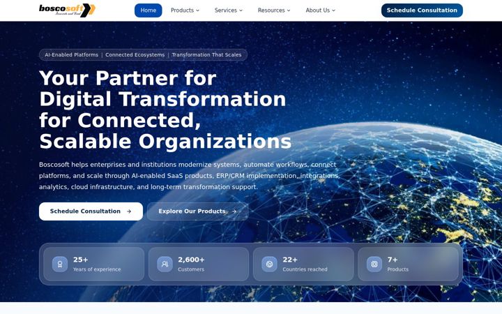 Screenshot of boscosofttech.com