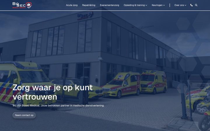 Screenshot di bosecmedical.nl