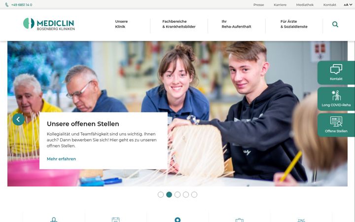 Screenshot di bosenberg-kliniken.de