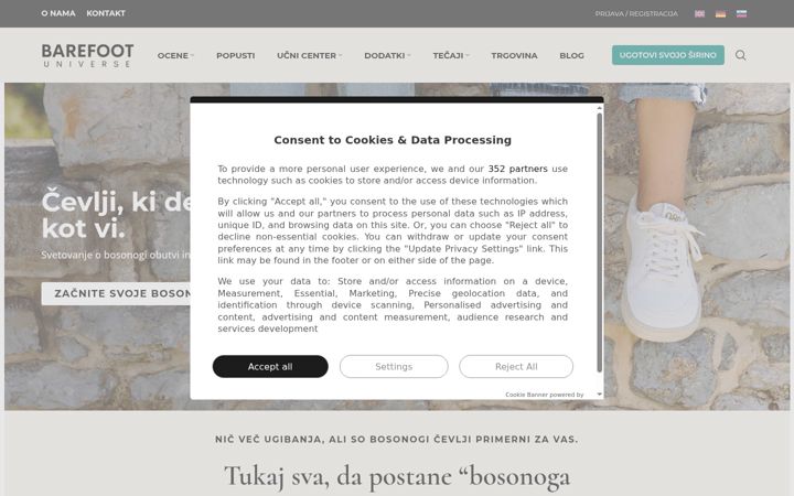 Screenshot of bosenogice.si