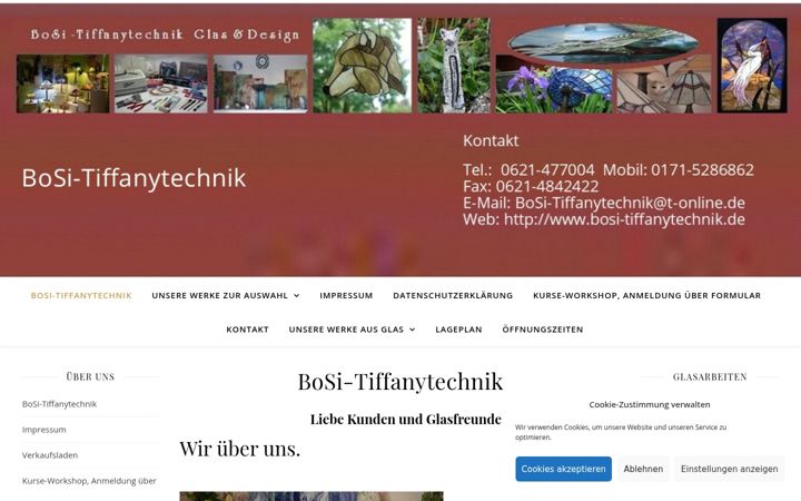 Screenshot of bosi-tiffanytechnik.de