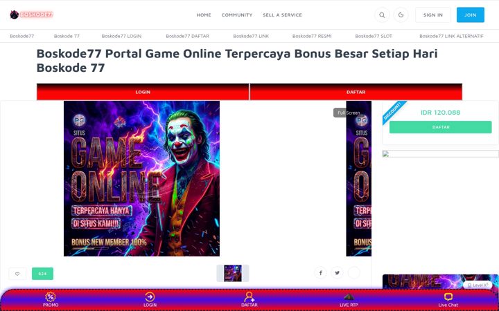 Screenshot of boskode77.net